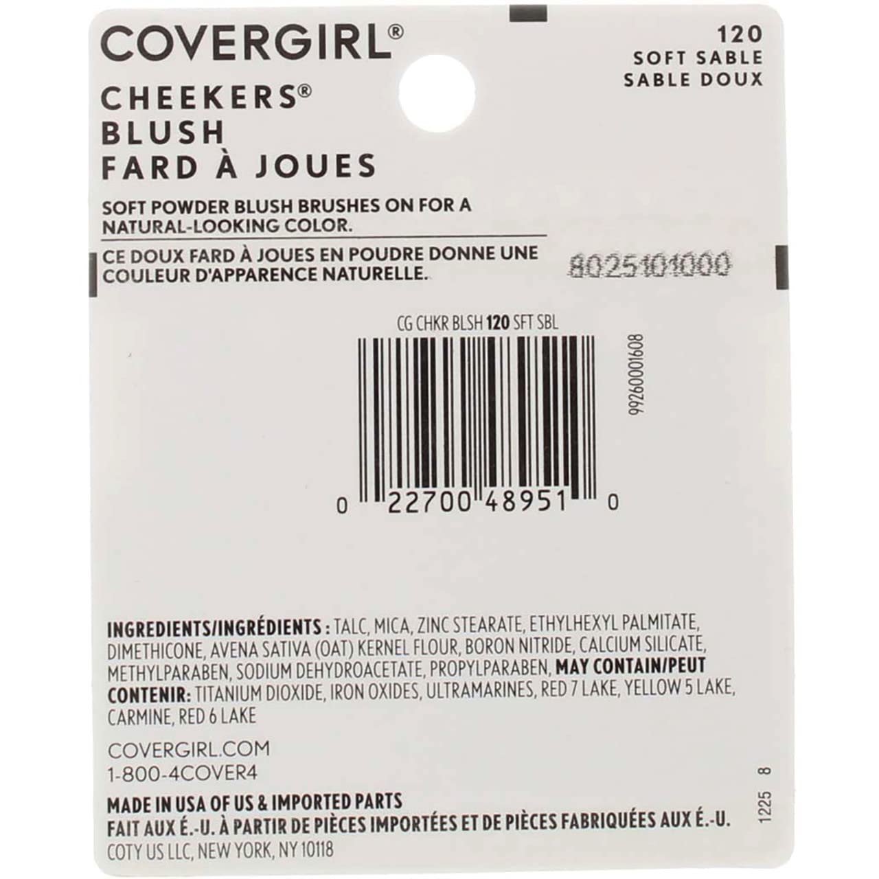CoverGirl CG Cheeker 120 textura cremosa para difuminar y lograr acabado uniforme