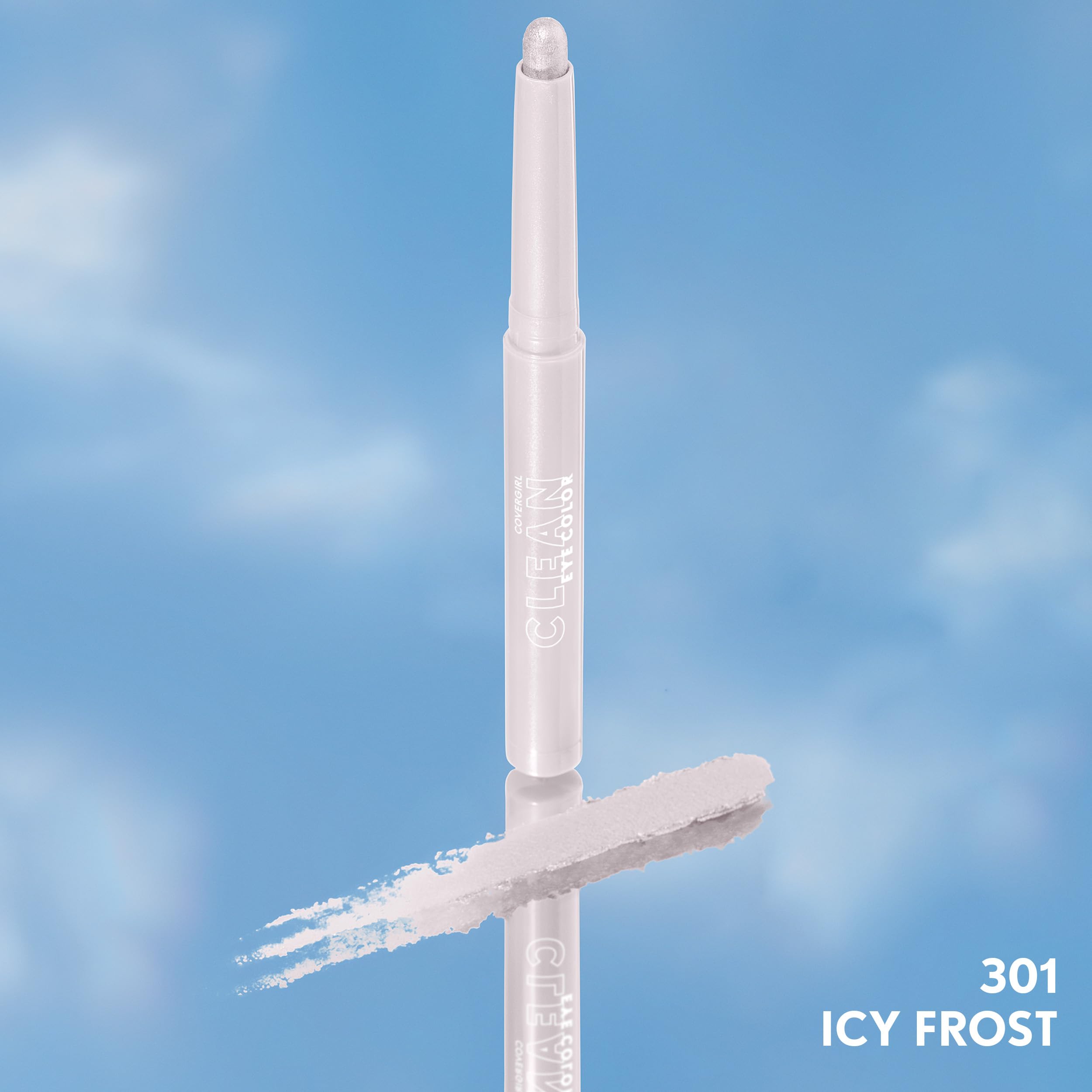 CoverGirl Clean Eye Color Icy Frost – textura cremosa que se construye fácilmente para intensidad.