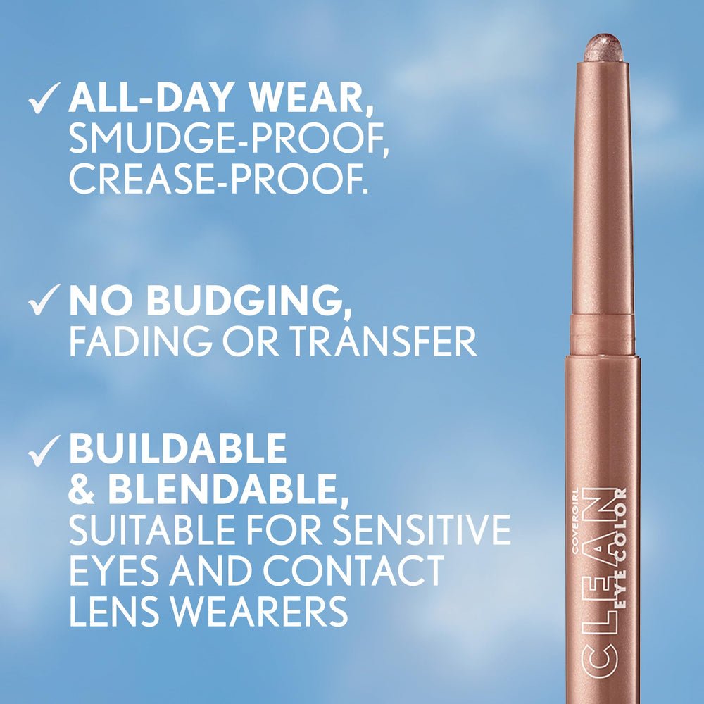 CoverGirl Clean Eye Color Icy Frost – duración prolongada sin retoques, para uso diario.