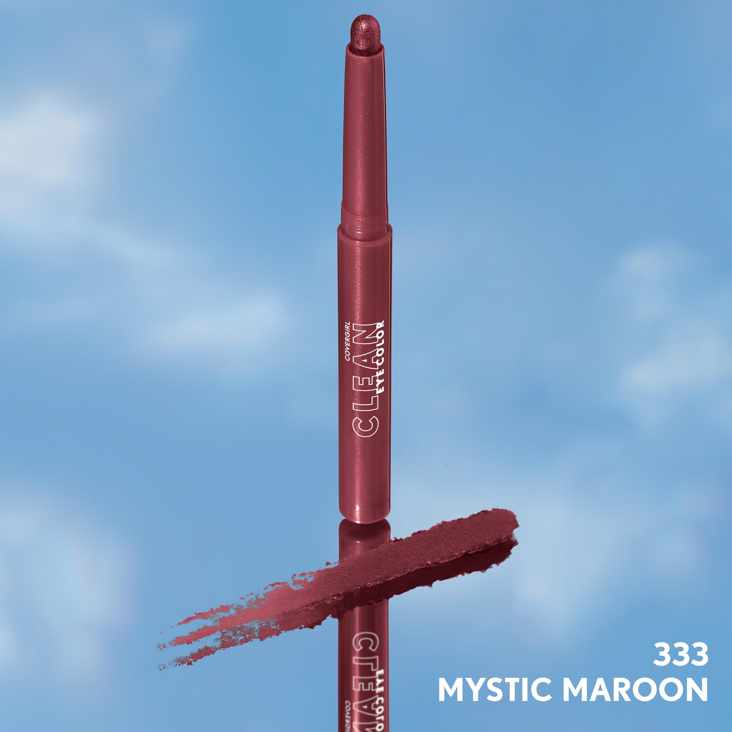 CoverGirl Clean Eye Color Mystic Maroon, prueba para ojos sensibles y usuarios de lentes de contacto.