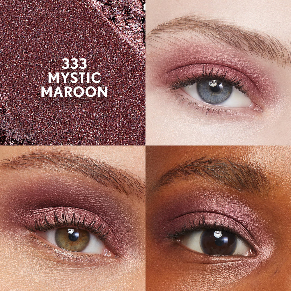 CoverGirl Clean Eye Color Mystic Maroon, muestra de pigmento en tono brillante para piel radiante.