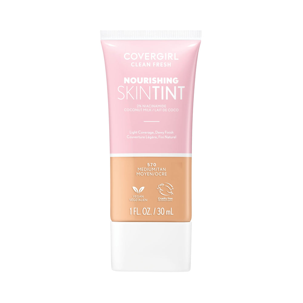 COVERGIRL Clean Fresh botella con aplicador para un acabado natural y suave.