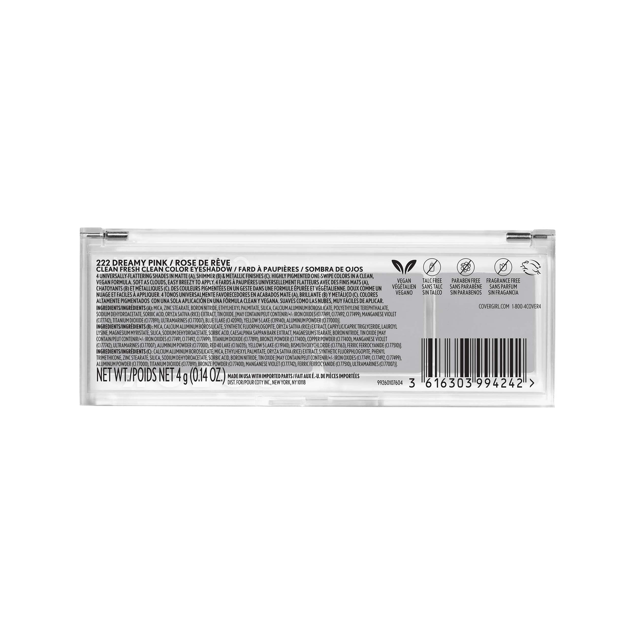 COVERGIRL Rosa de ensueño sombra con extracto de arroz para textura ligera