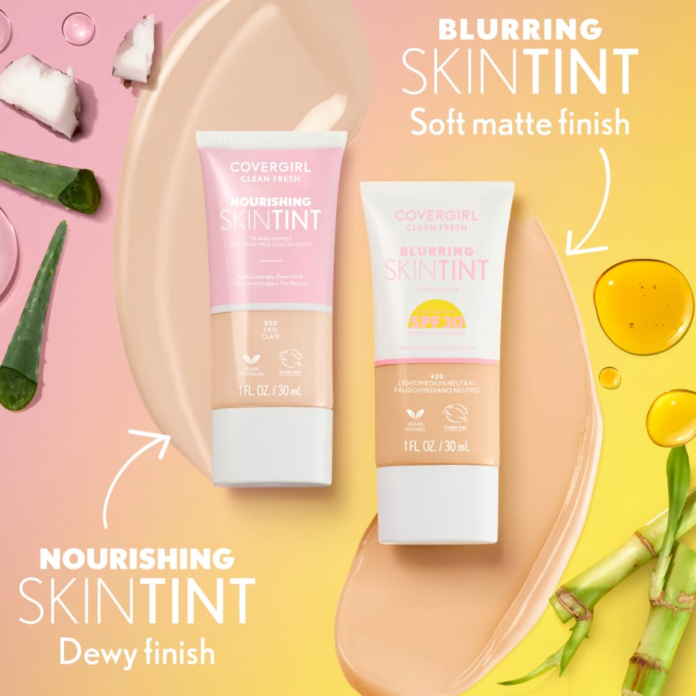 COVERGIRL Clean Fresh Tinte cobertura ajustable sin obstruir poros