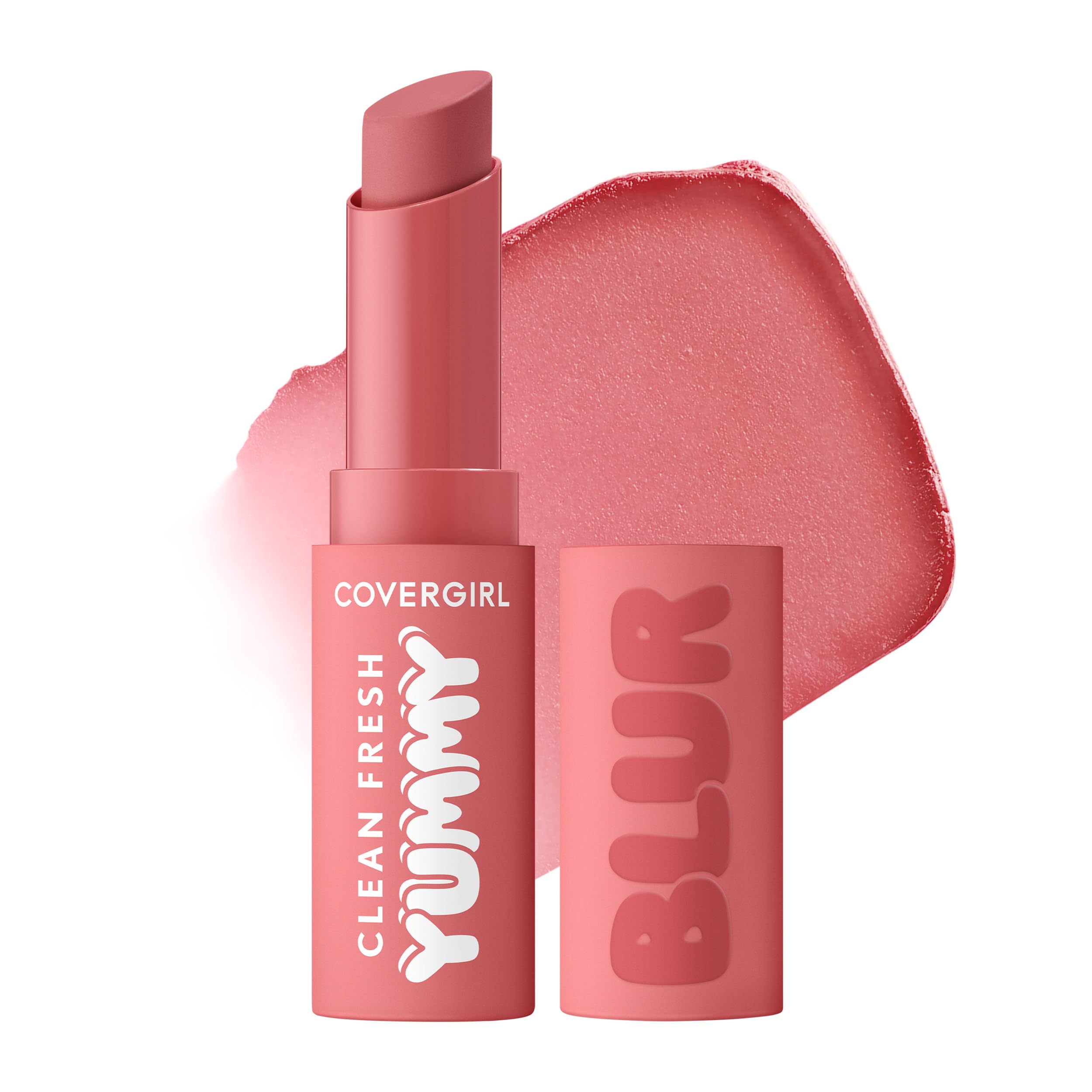 COVERGIRL Clean Fresh Yummy Blur labial rosado con efecto desenfoque.