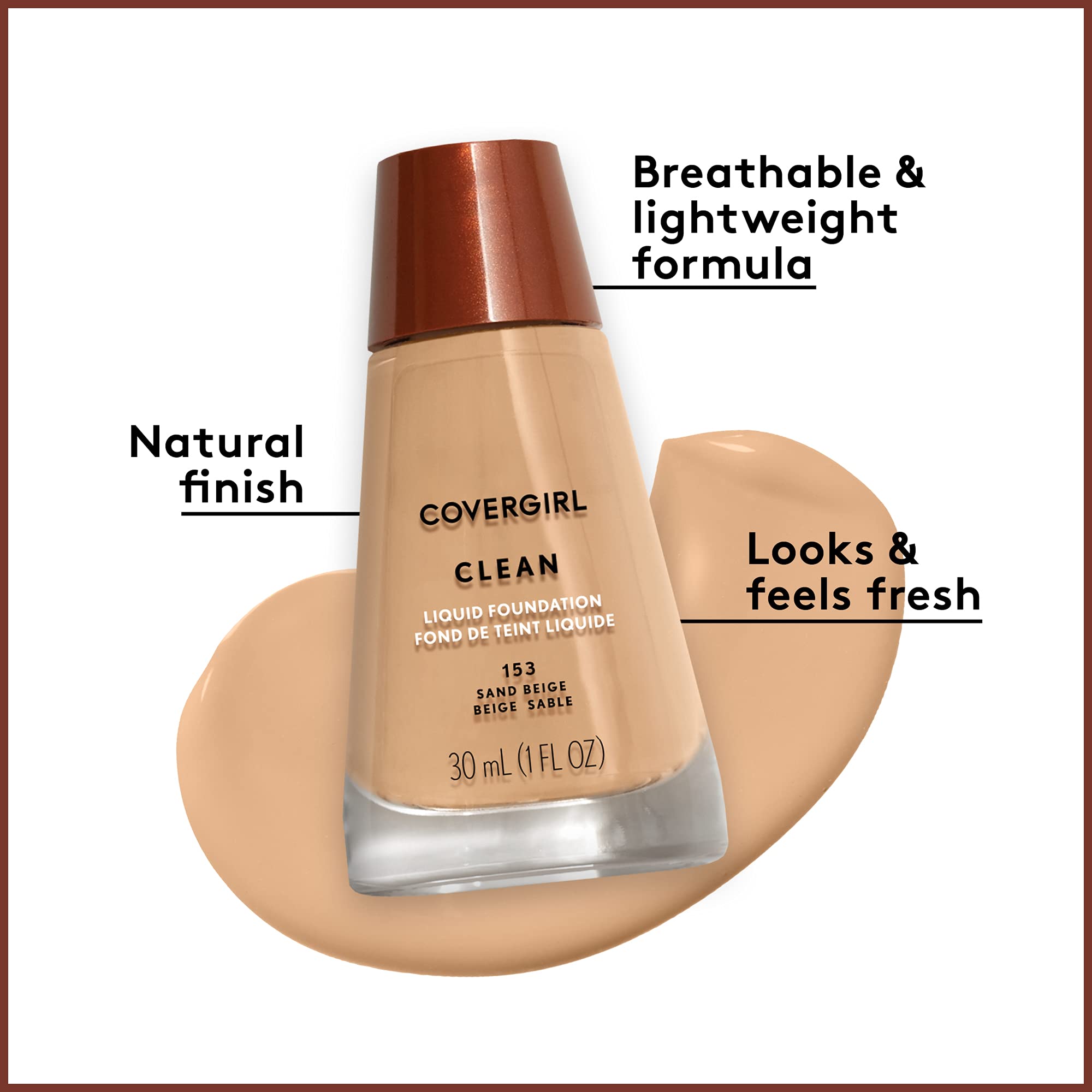 Muestra de tono Ivory 105 de COVERGIRL Clean Makeup para comparar color