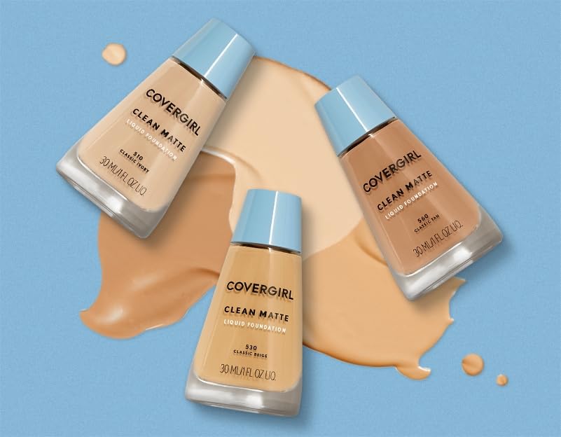 COVERGIRL Clean Matte base de agua ofrece sensación ligera.