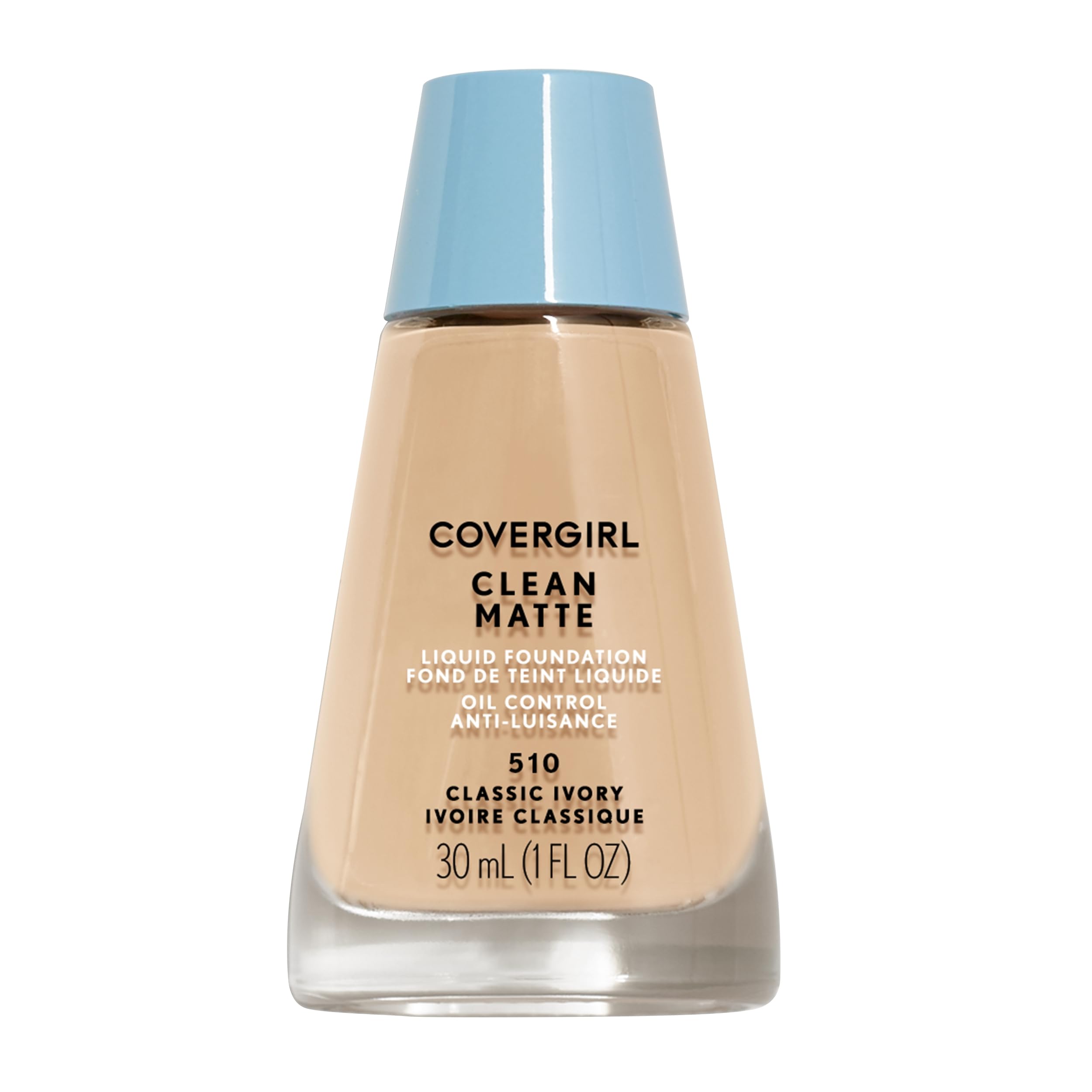 COVERGIRL Clean Matte: bote de 1 oz para aplicación suave y acabado mate.
