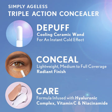 COVERGIRL Simply Ageless hidrata y evita pliegues para un aspecto suave.
