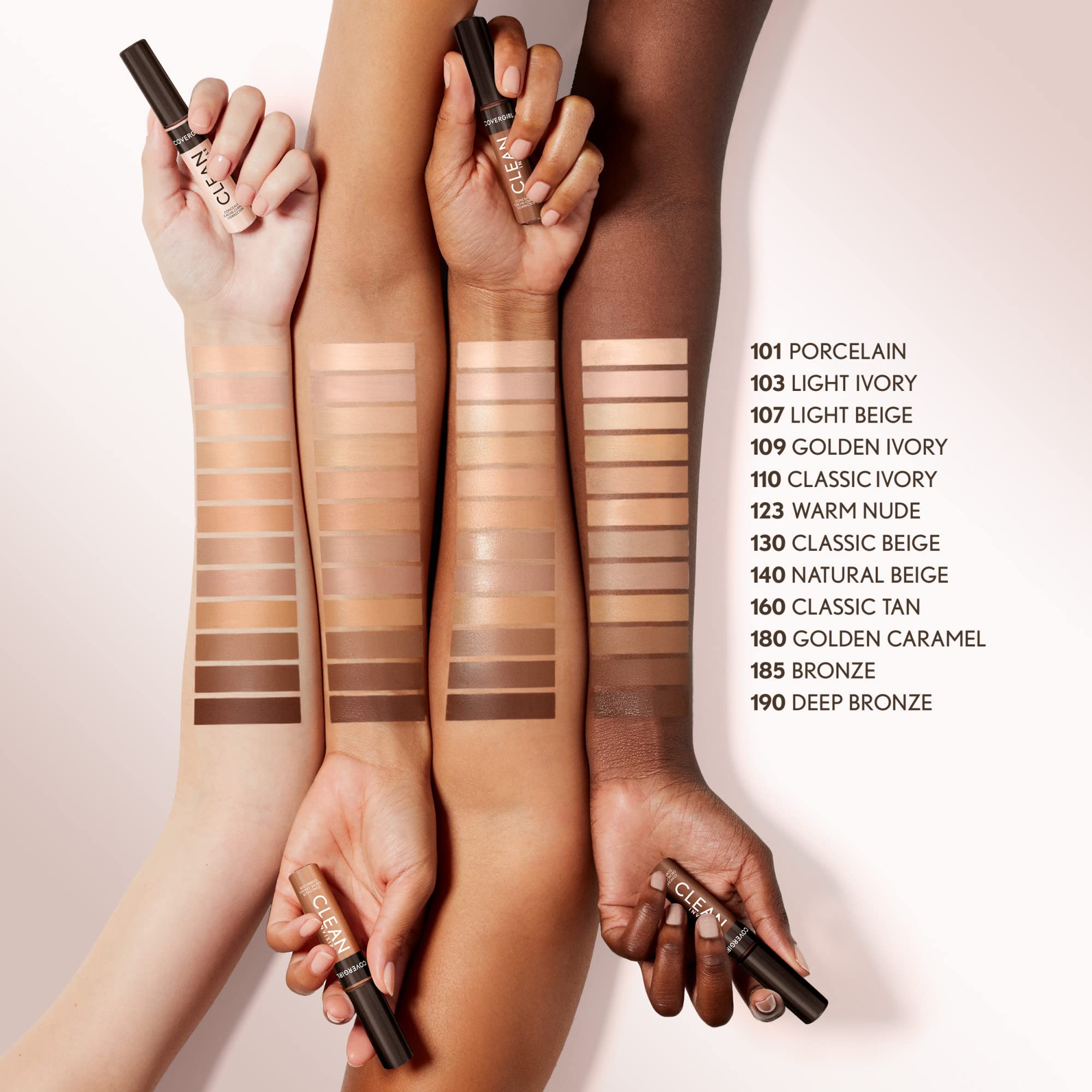 Corrector Covergirl con ingredientes esenciales cuida la piel sin irritantes.