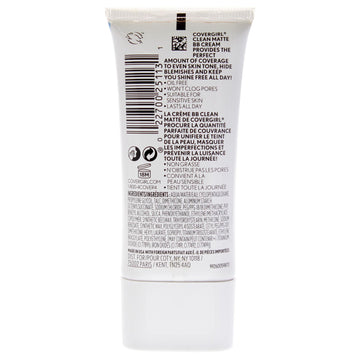COVERGIRL crema BB mate para piel clara o media, aplicación fácil para tono uniforme.