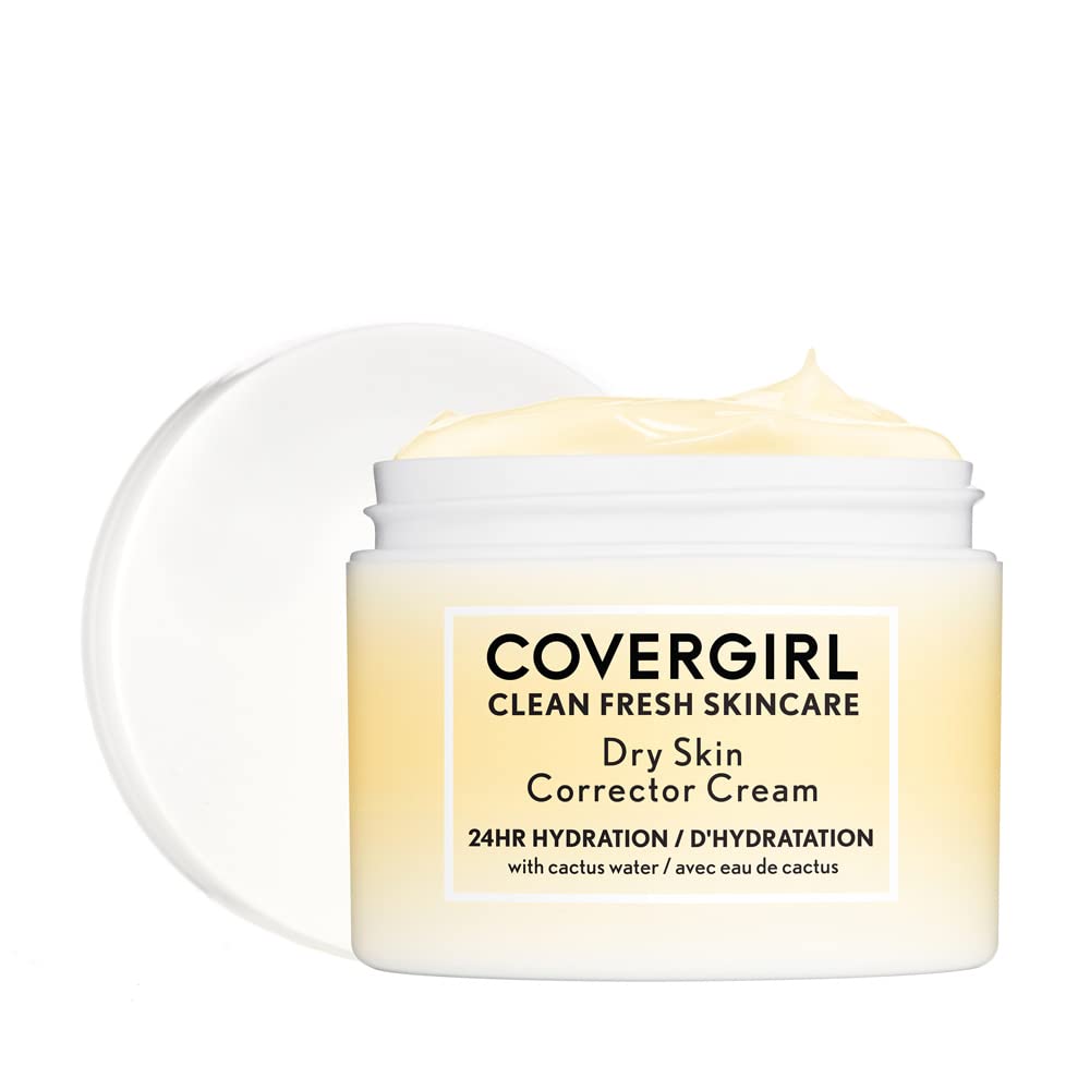 COVERGIRL crema hidratante para piel seca en tarro, hidratación de larga duración.