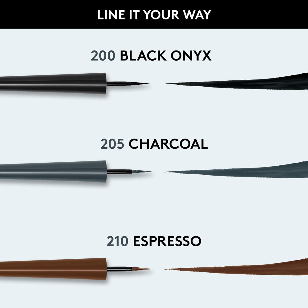 Covergirl delineador líquido Perfect Point Plus, fórmula cruelty-free para belleza responsable.