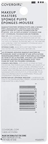 COVERGIRL Makeup Masters Sponge Puffs aptos para piel sensible, suave y hipoalergénicos.