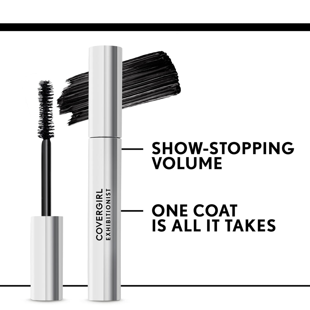 Una sola capa de CoverGirl Exhibitionist Mascara ofrece look audaz y definidad.