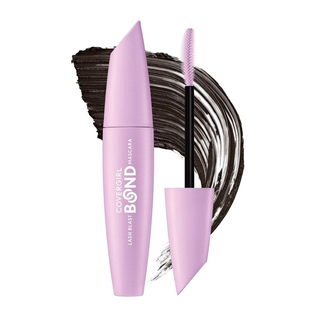 CoverGirl Lash Blast Bond con cepillo curva precisa para pestañas definidas y volumen.