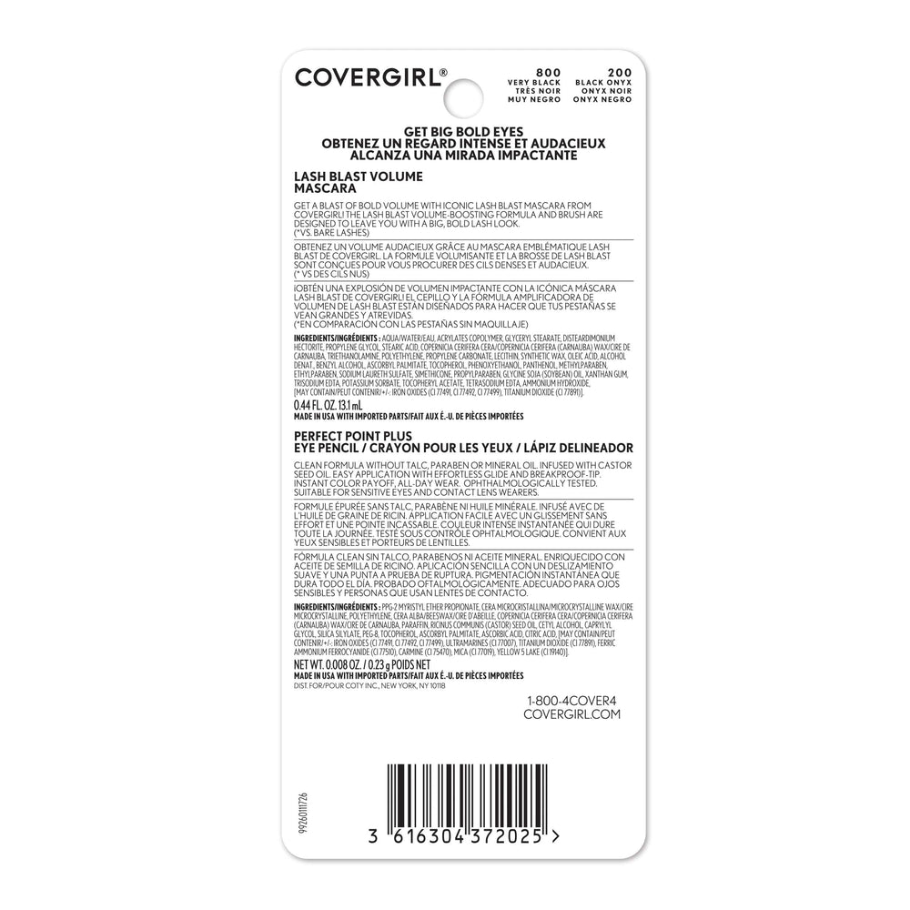 COVERGIRL Lash Blast Volume en Very Black: pestañas más dramáticas.