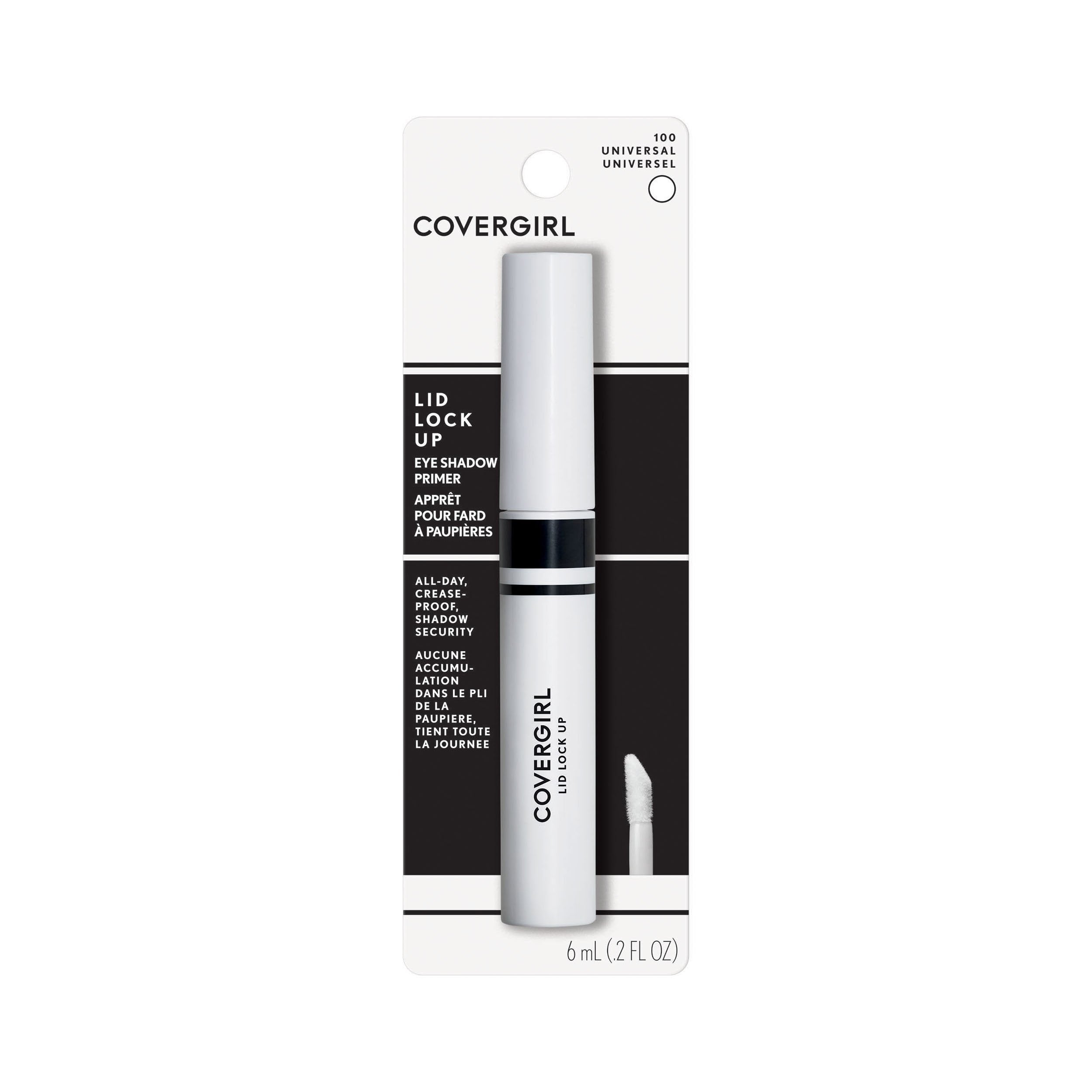 COVERGIRL Lid Lock Up Primer acabado transparente y secado rápido para sombras.