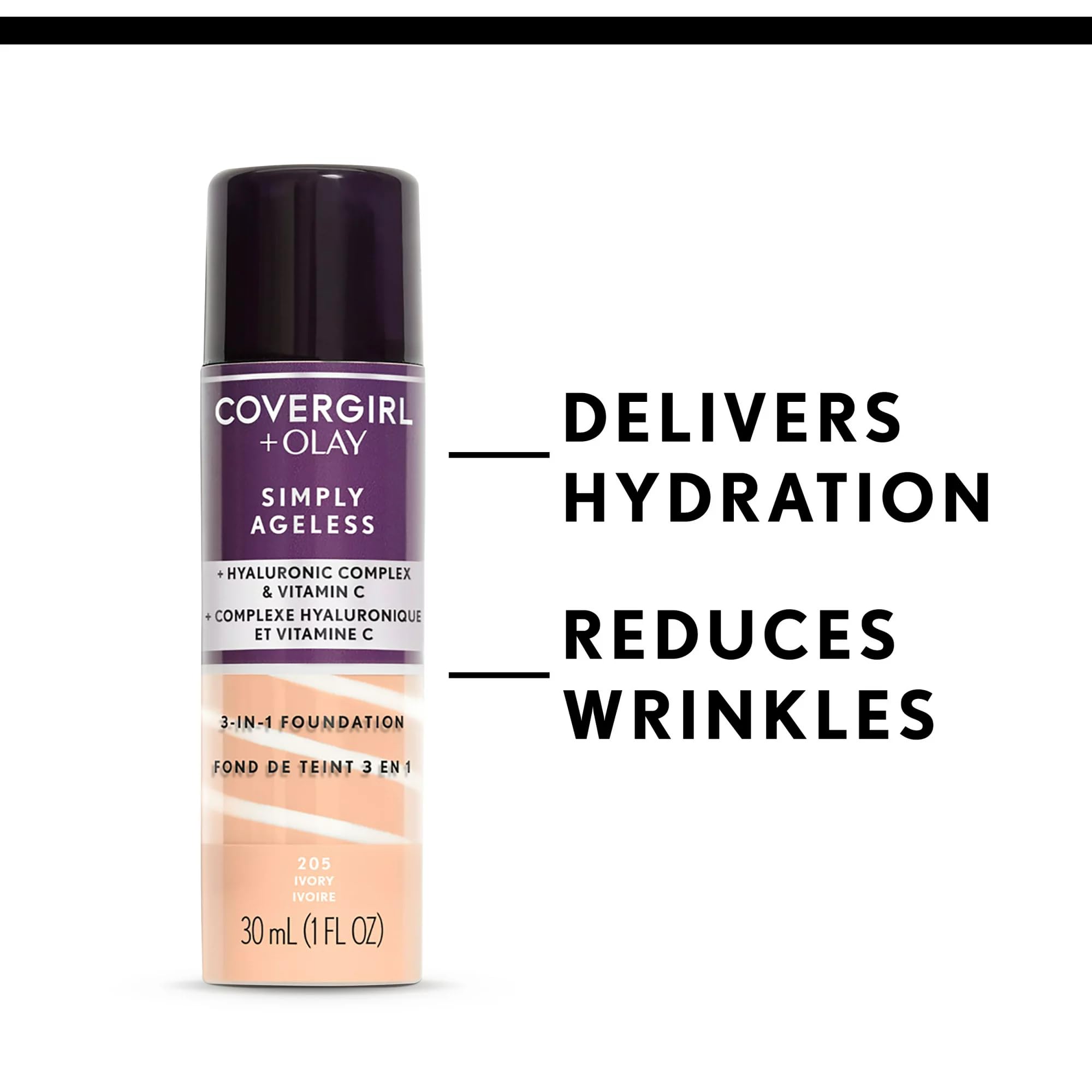 Cobertura equilibrada de COVERGIRL OLAY Simply Ageless, sin sensación pesada