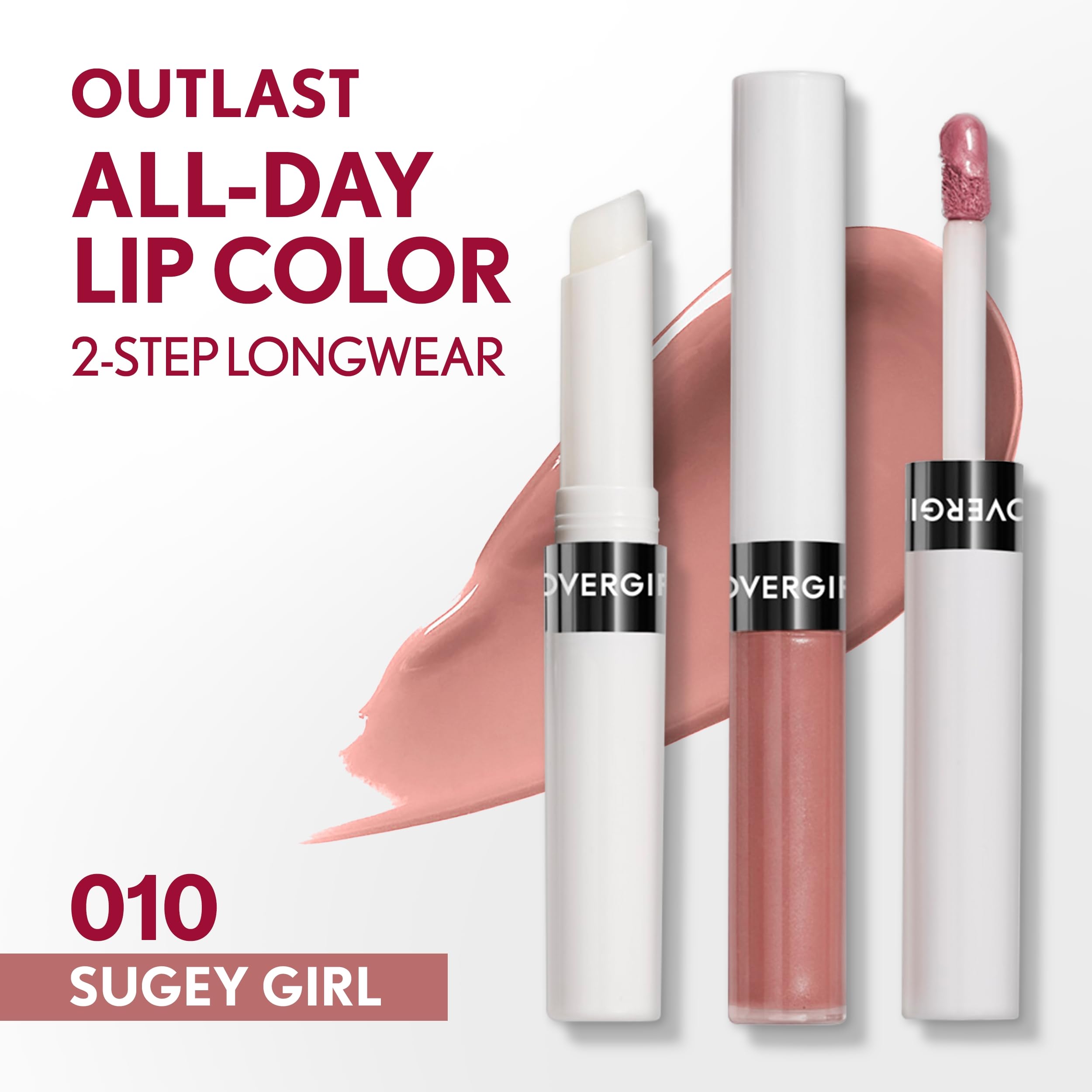 Aplicación en dos pasos para color duradero en labios COVERGIRL.