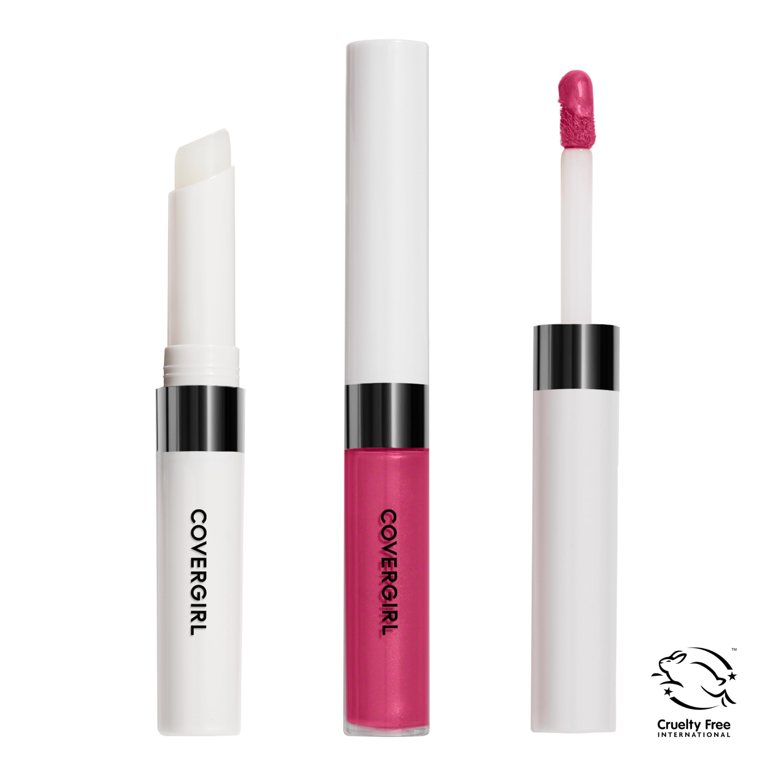 COVERGIRL Outlast Dos pasos para cobertura duradera con brillo.