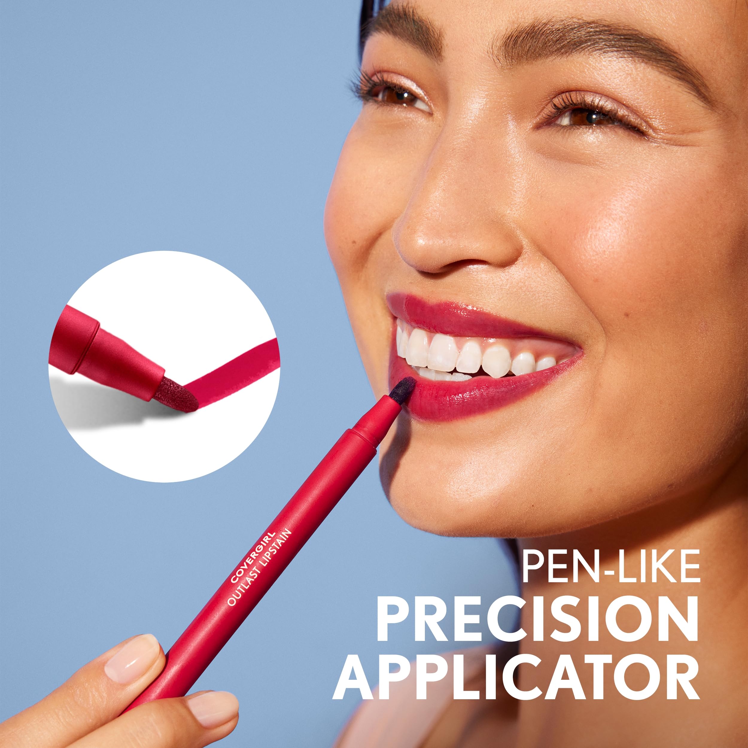 COVERGIRL Outlast Epic Lipstain extracto de acacia vegetal para cuidado suave.