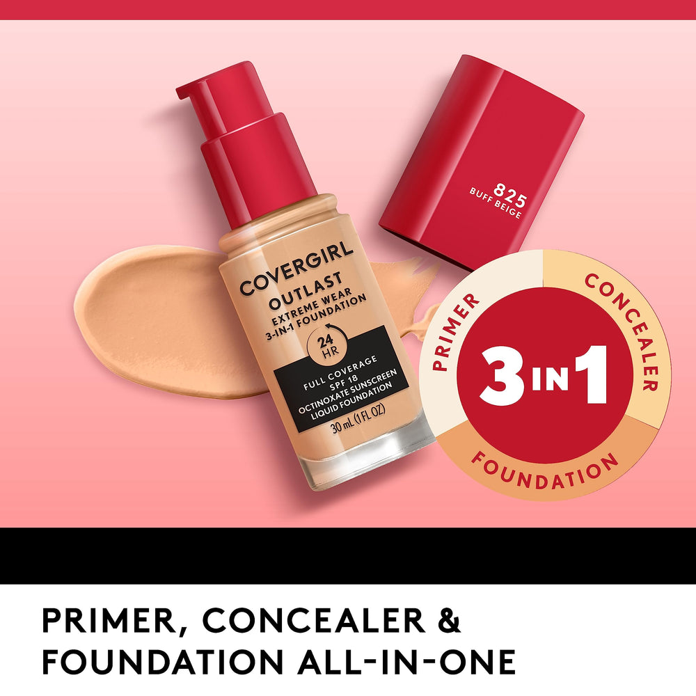 Acabado natural de Covergirl Outlast Extreme Wear para un look suave.