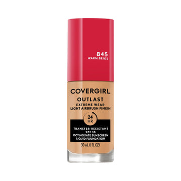 COVERGIRL Outlast Extreme Wear, botella y aplicación, cobertura natural y duradera