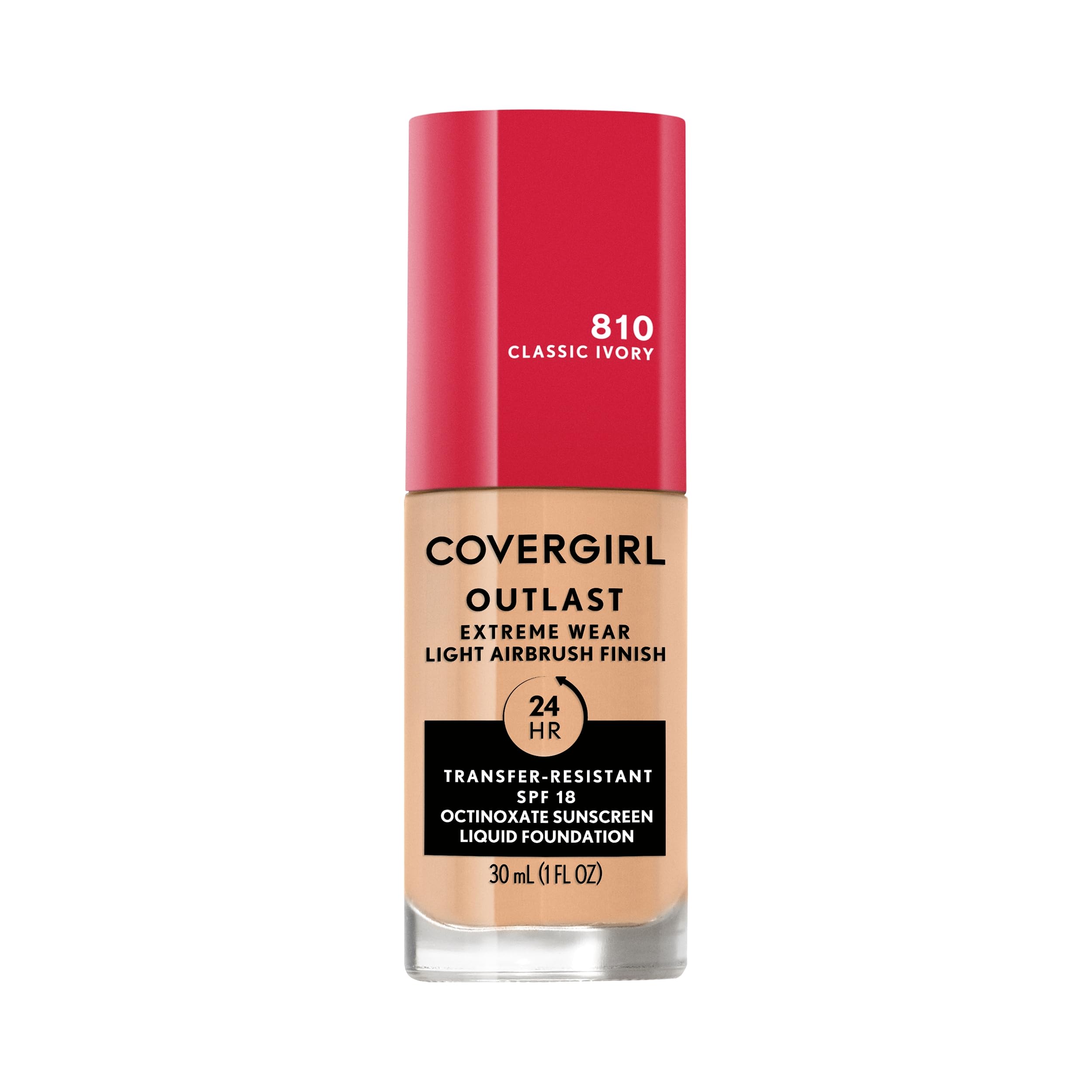 Covergirl Outlast Extreme Wear: botella de base muestra acabado natural y cobertura uniforme