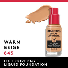 COVERGIRL Outlast Extreme Wear, frasco de base con cobertura total