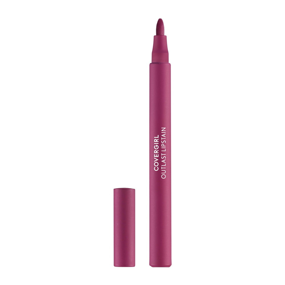 Covergirl Outlast LipStain Jazzberry con aplicador preciso para color intenso y duradero.