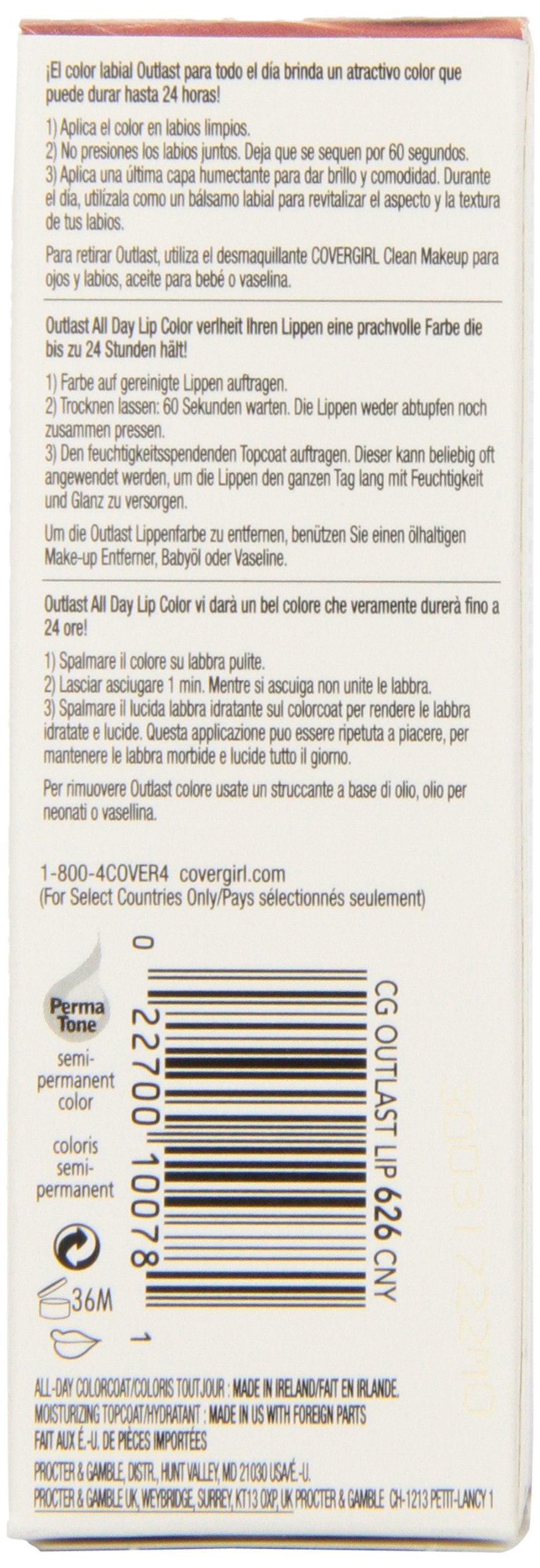CoverGirl Outlast topcoat hidratante: labios suaves y brillantes.