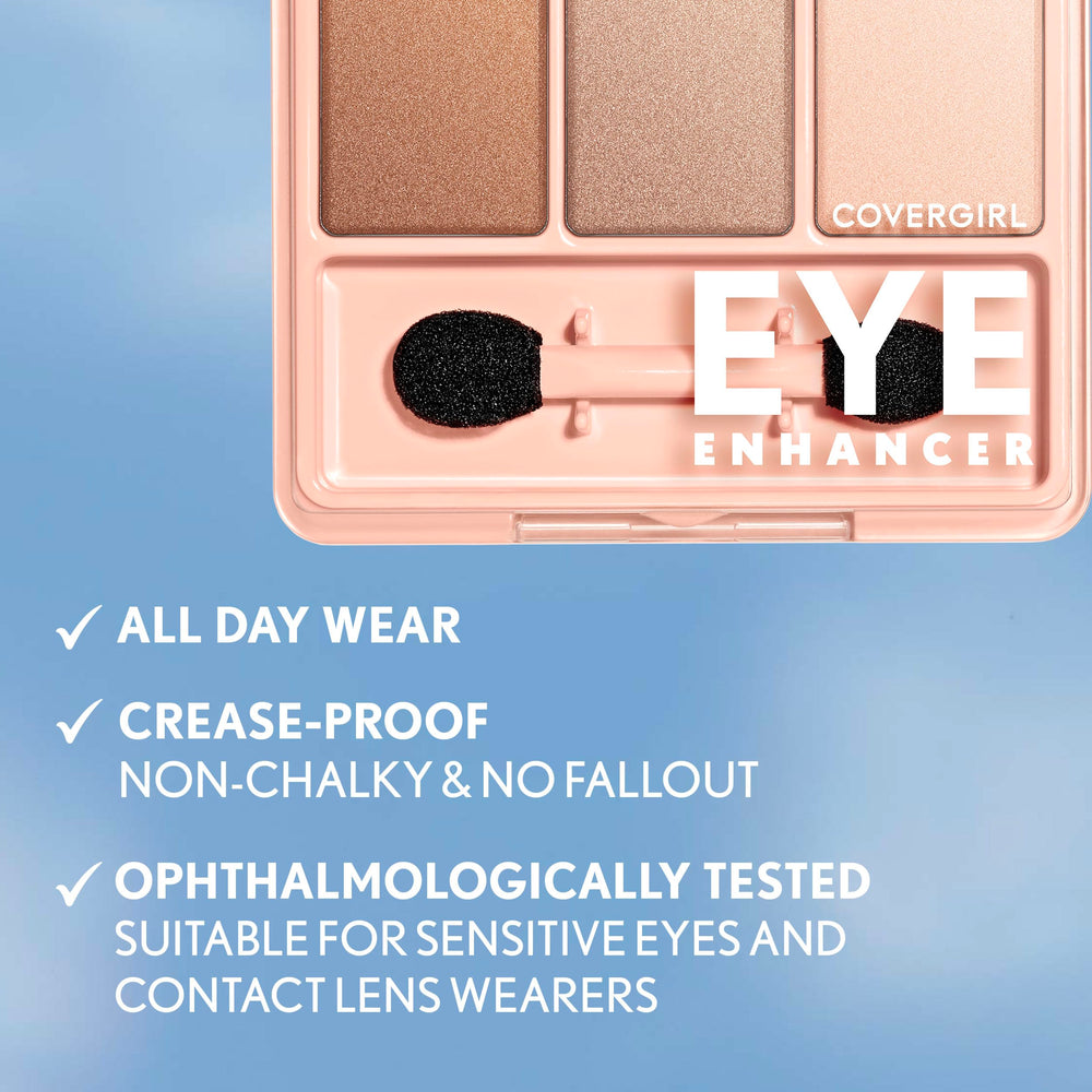 COVERGIRL paleta de sombras Natural Nudes, textura suave que difumina con facilidad.