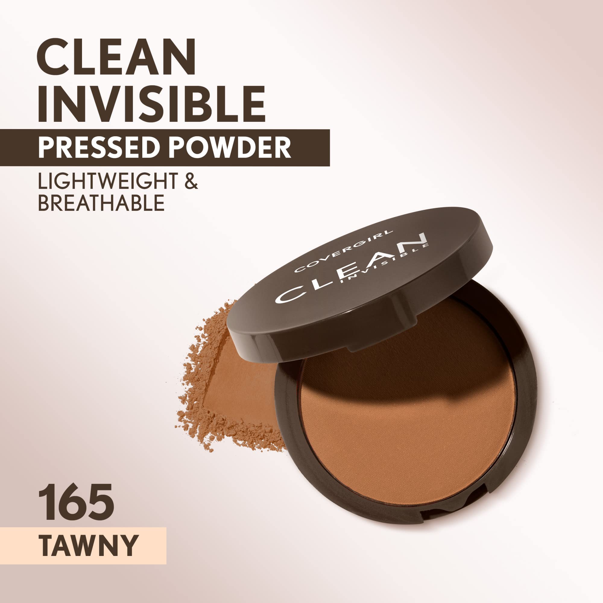 COVERGIRL Polvo compacto invisible con aplicador puff y espejo para retoques fáciles.