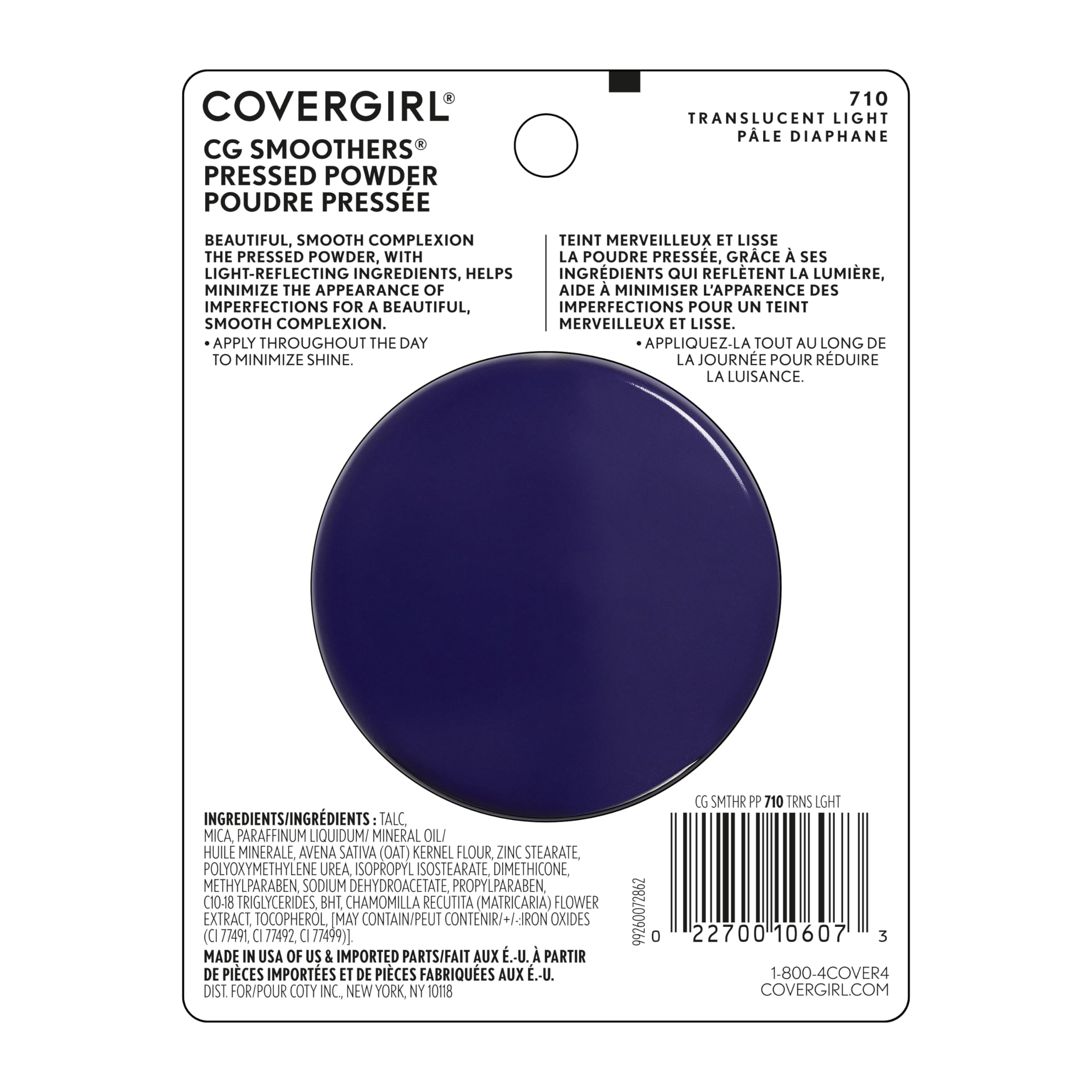 COVERGIRL Smoothers Polvo Prensado Translúcido Claro, formato compacto para retoques en cualquier lugar