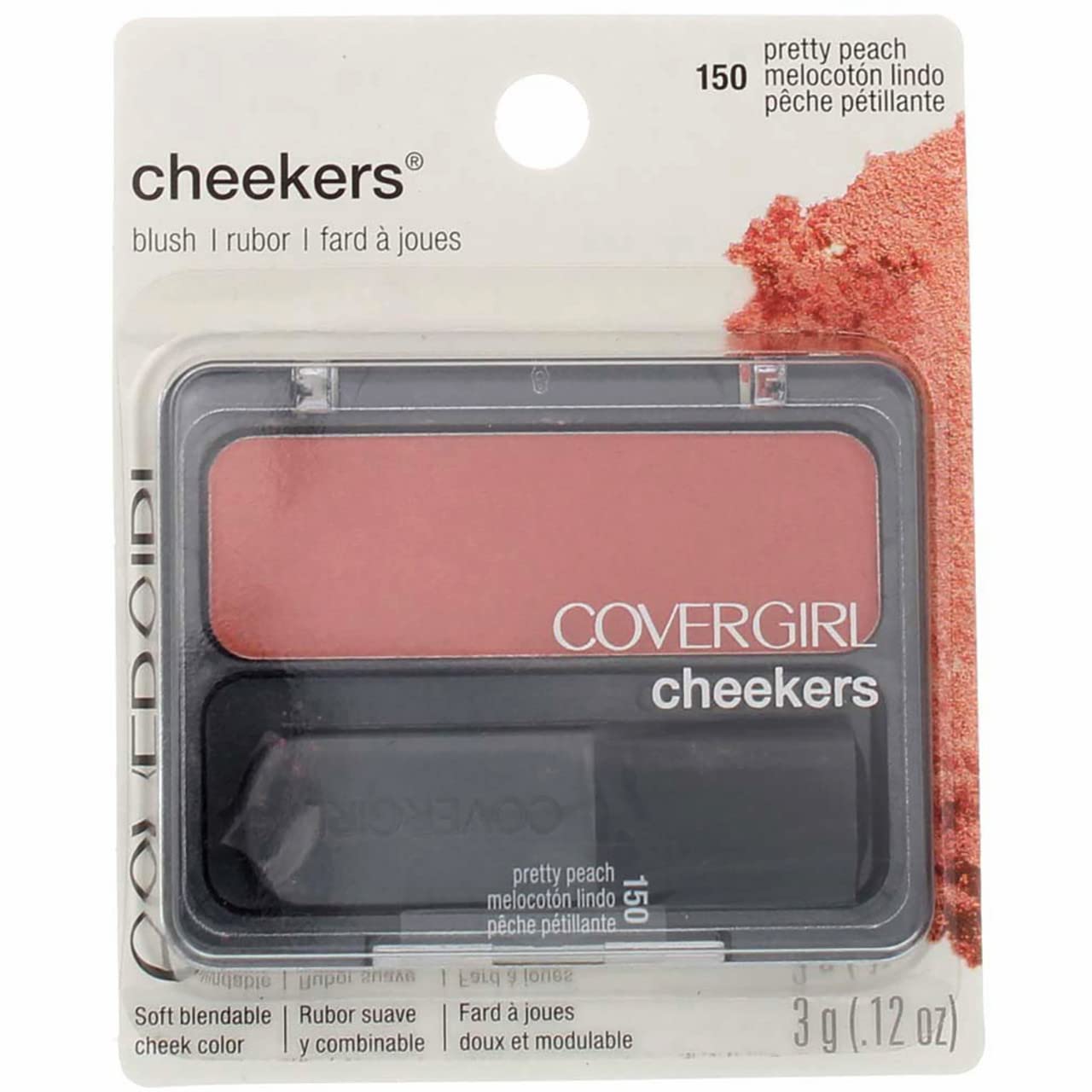 CoverGirl rubor mejillas tono melocotón; efecto natural y duradero para uso diario.