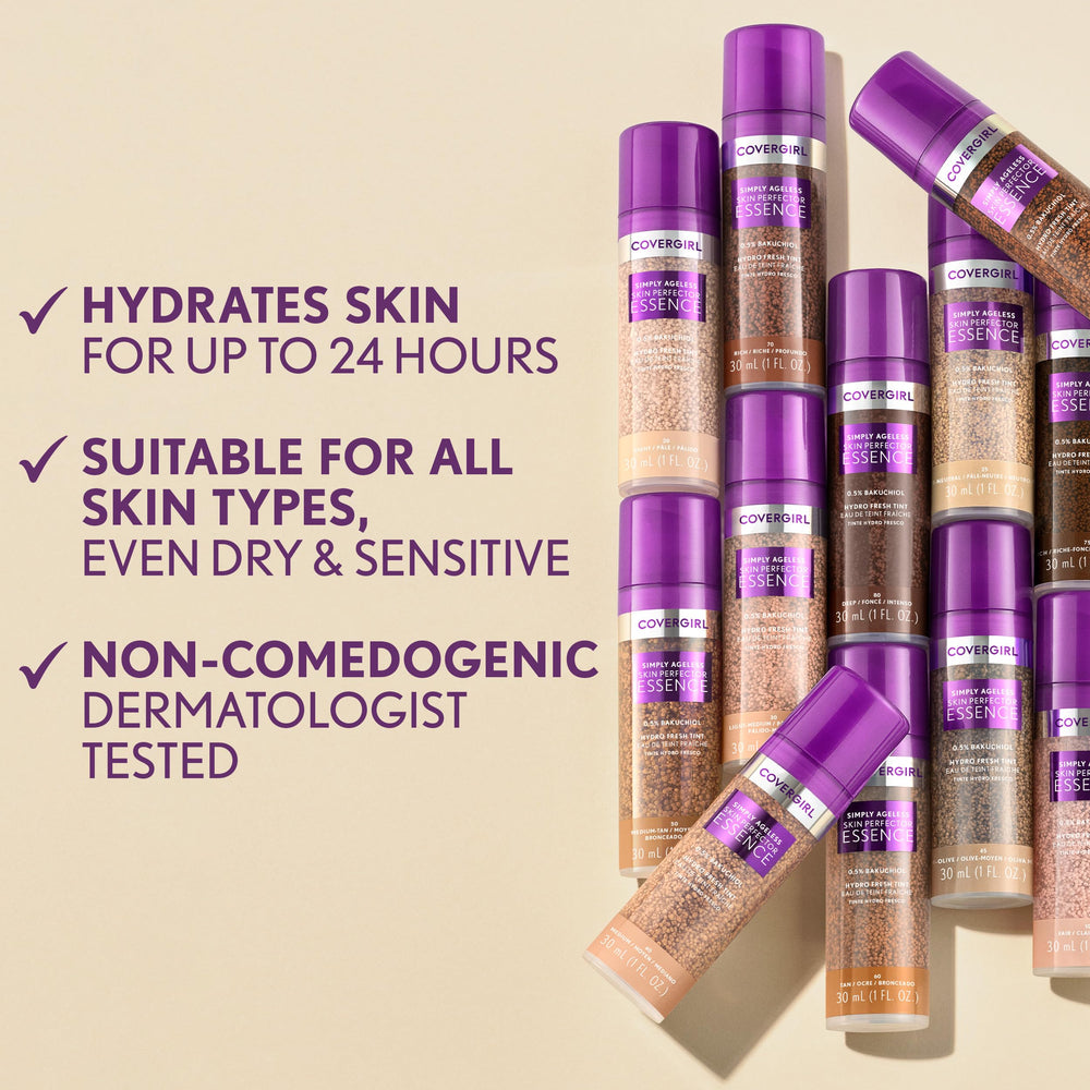 Covergirl Simply Ageless acabado-radiante realza la luminosidad con aspecto fresco.