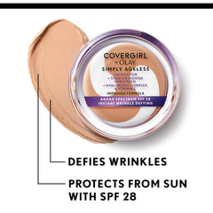COVERGIRL Simply Ageless, aplicación con dispensador para cobertura uniforme.