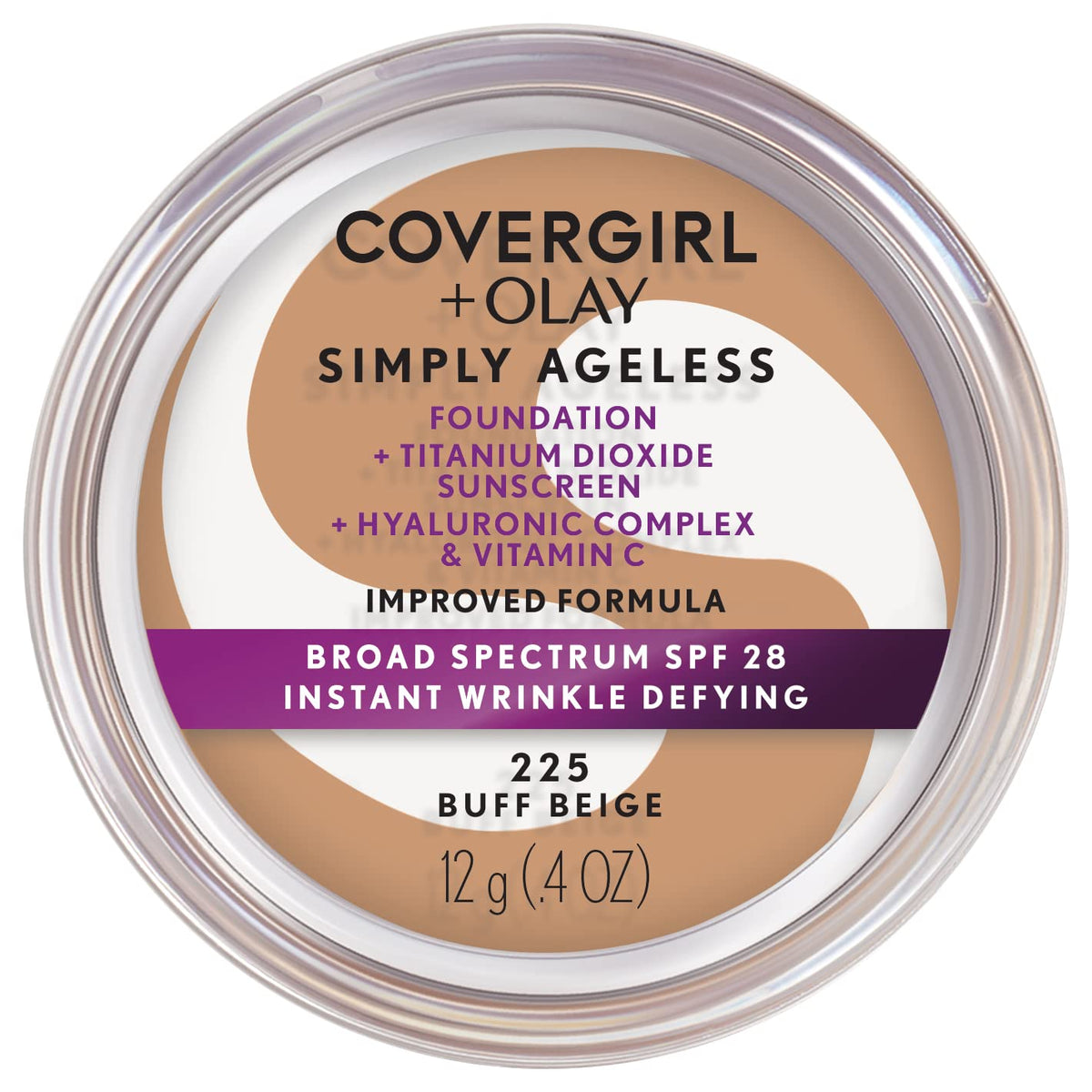 COVERGIRL Simply Ageless: botella para aplicación suave y cobertura natural.