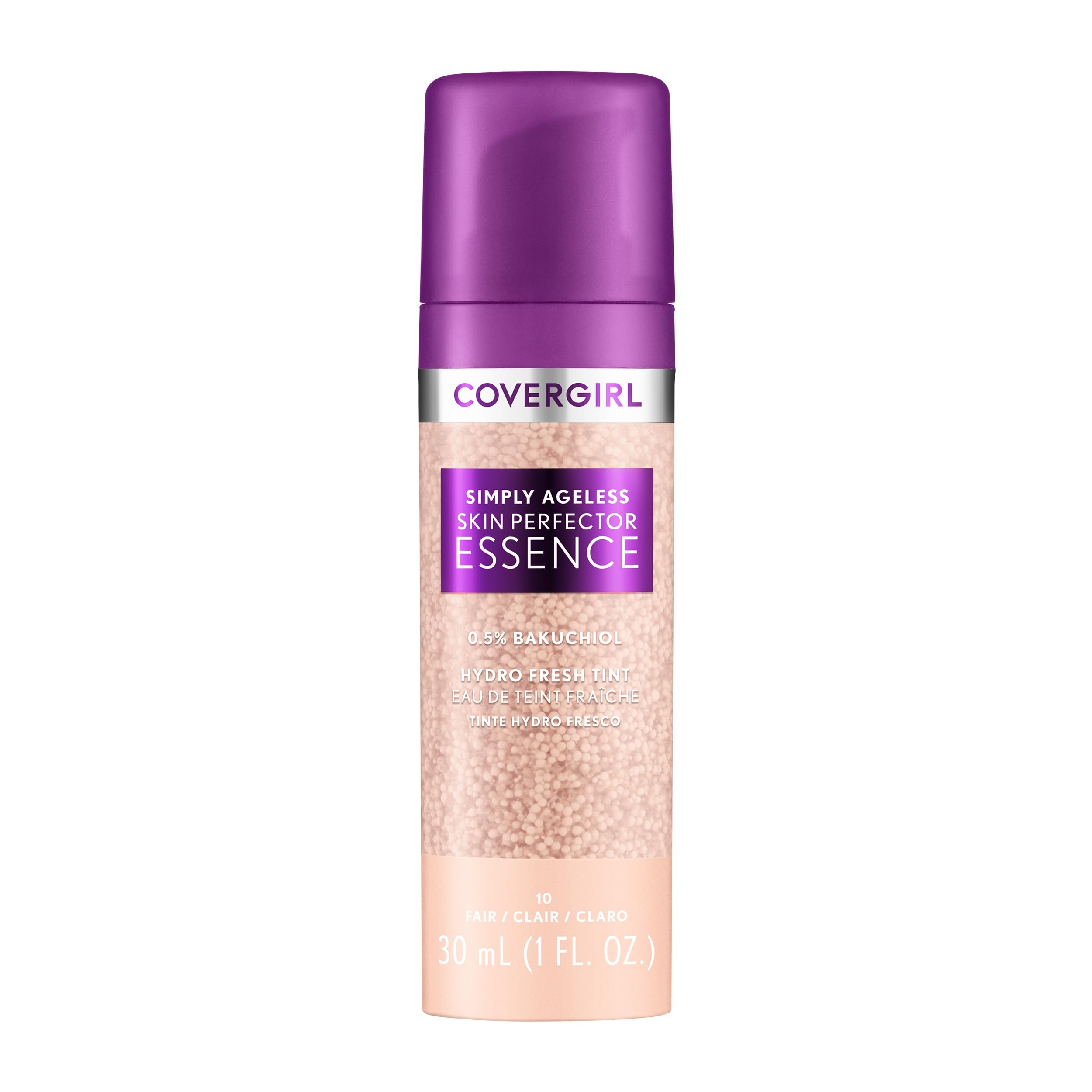Covergirl Simply Ageless: botella para aplicación suave y tono ligero.