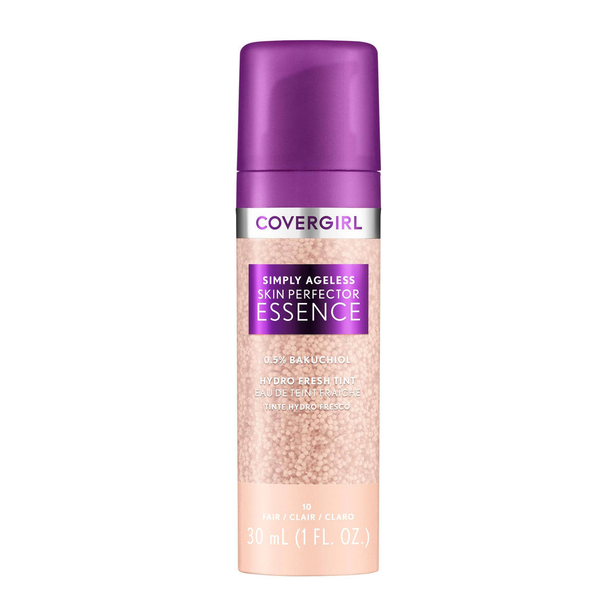 Covergirl Simply Ageless: botella para aplicación suave y tono ligero.