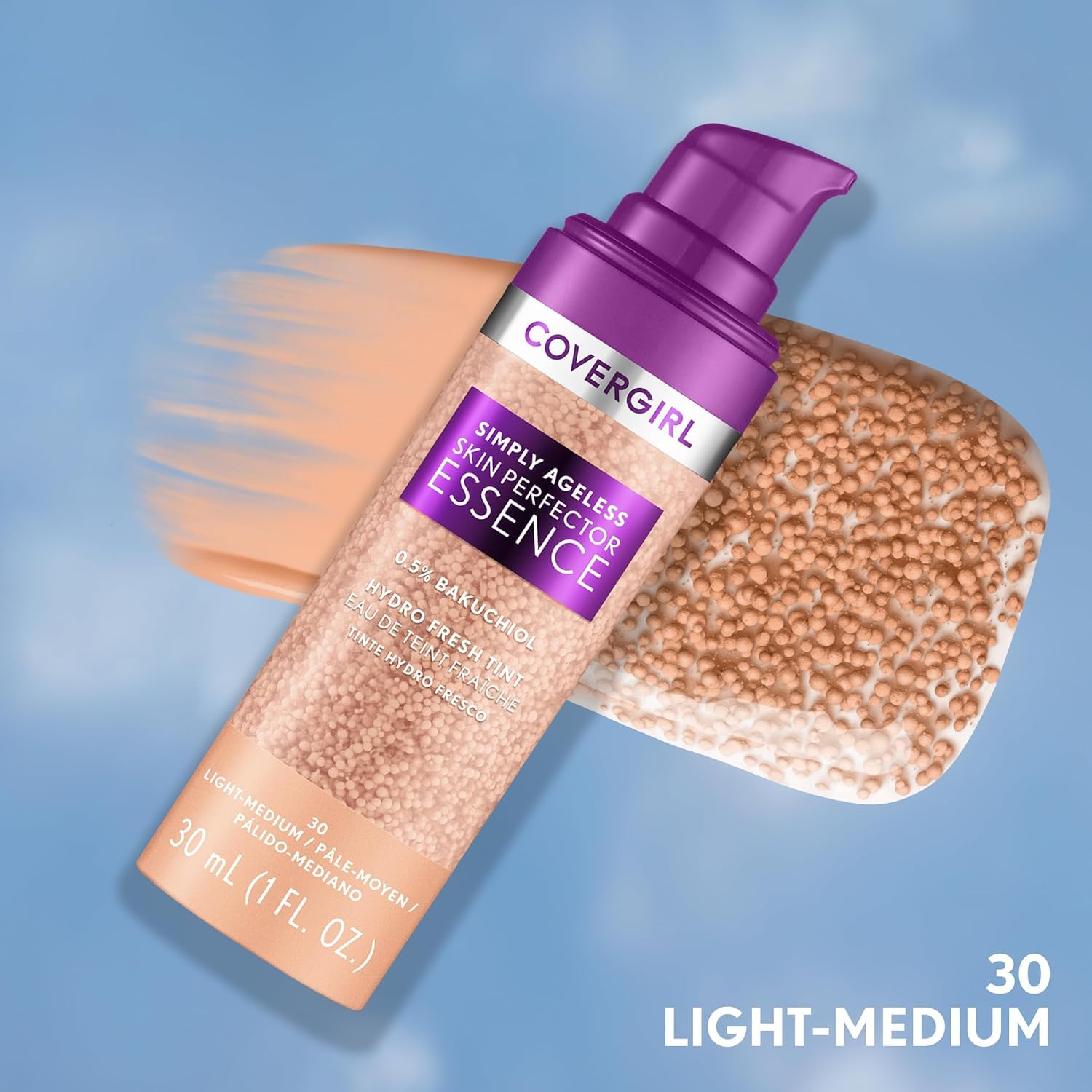 Bakuchiol en Covergirl Simply Ageless; alternativa vegetal para piel sensible.