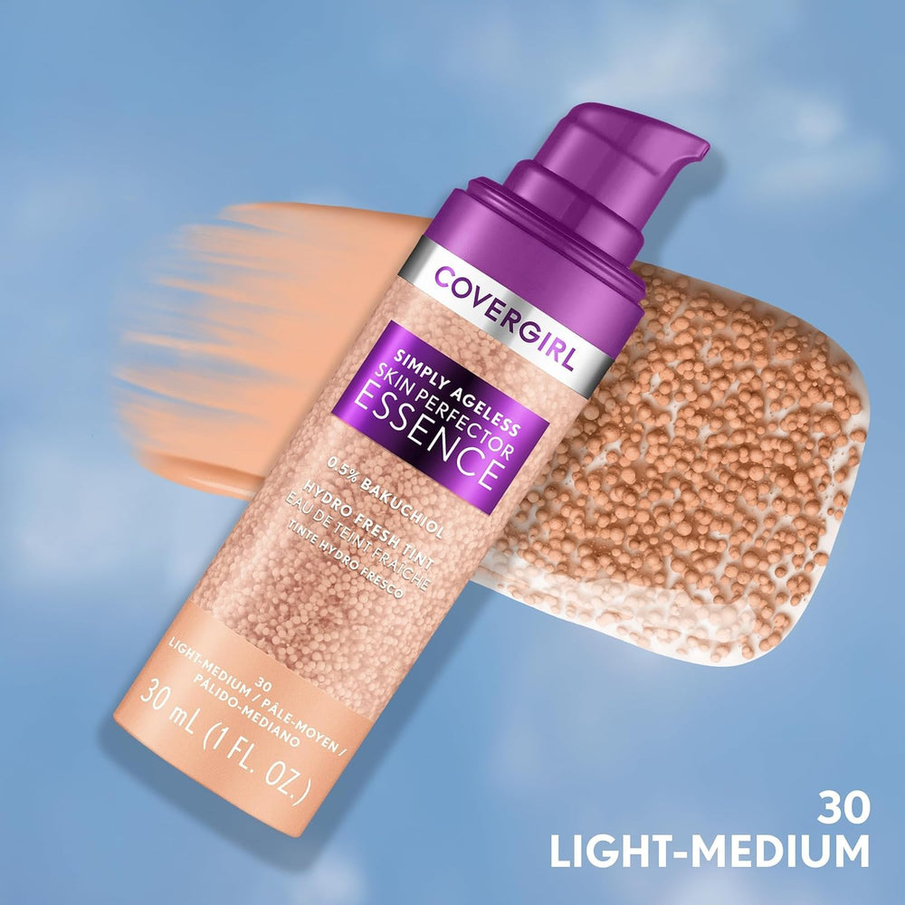 Bakuchiol en Covergirl Simply Ageless; alternativa vegetal para piel sensible.