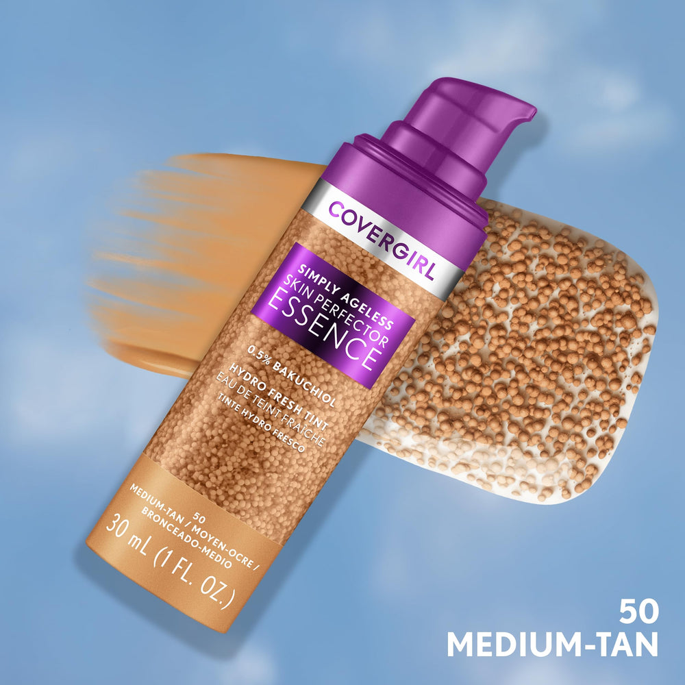 Covergirl Simply Ageless Essence textura gel hidratante para la piel.