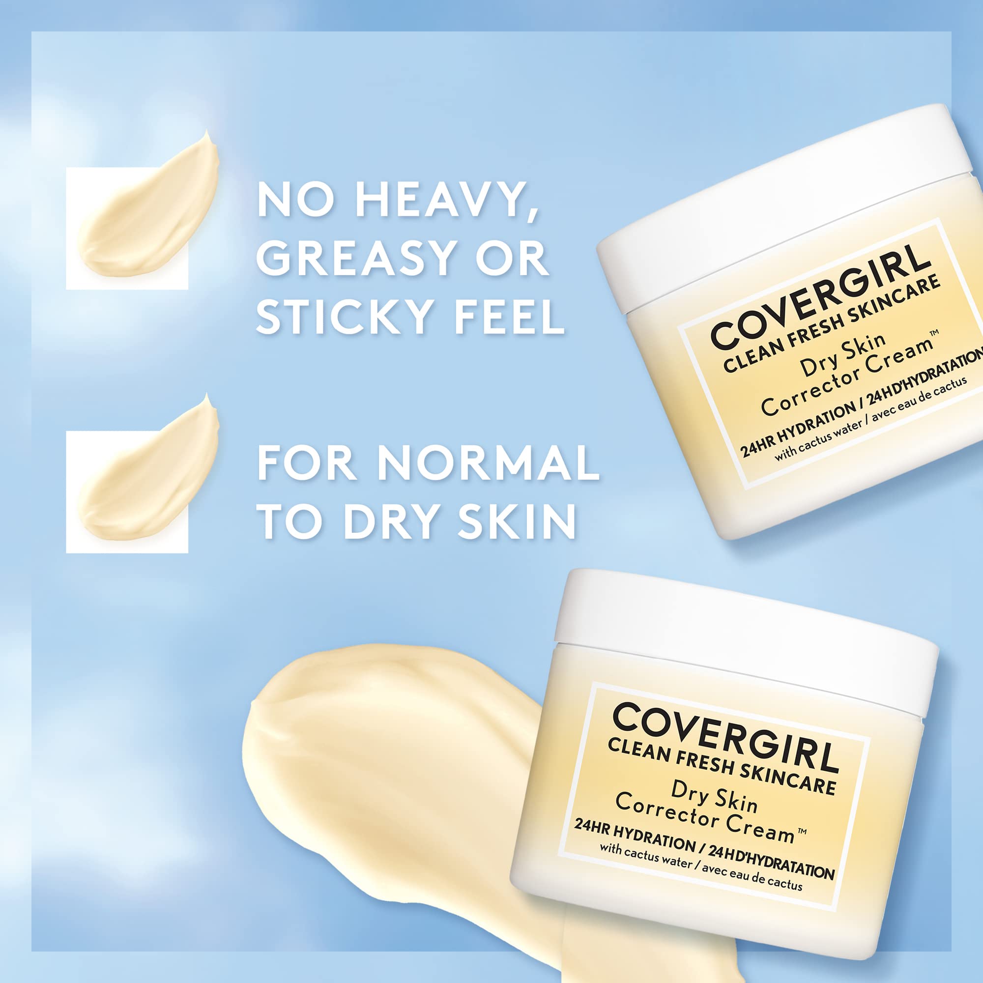 COVERGIRL textura cremosa, no grasa, ideal para uso diario.