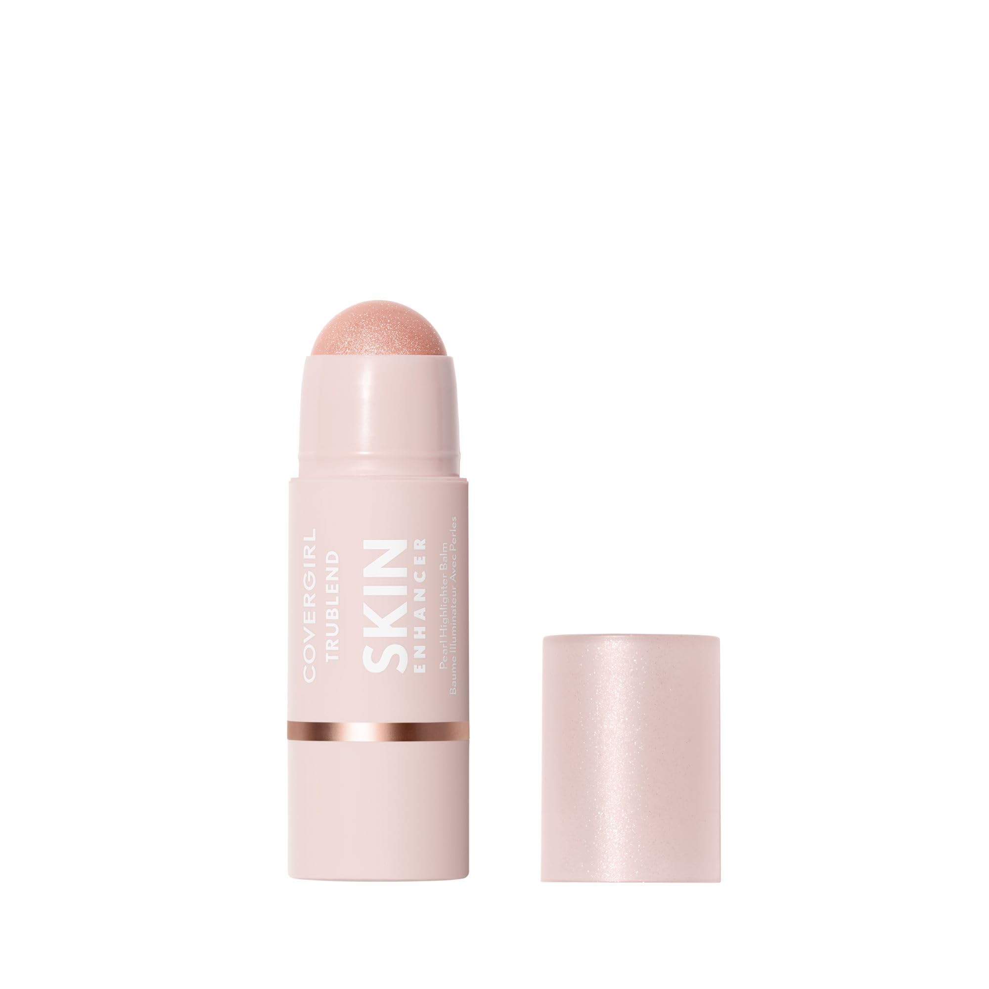 CoverGirl Trublend iluminador rosado, brillo suave para un acabado natural.
