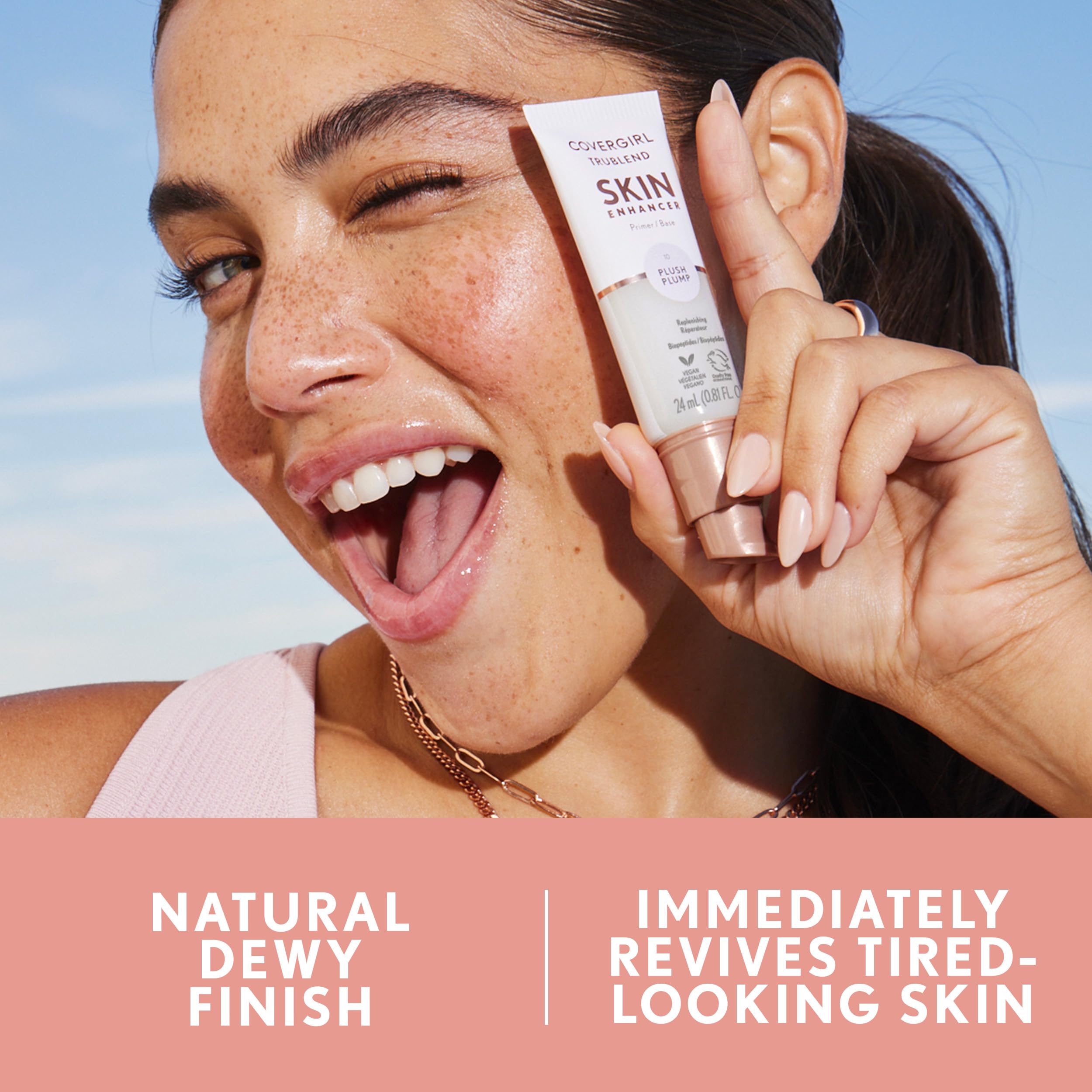 CoverGirl TruBlend Skin Enhancer, aplicación uniforme para base que se asienta correctamente.