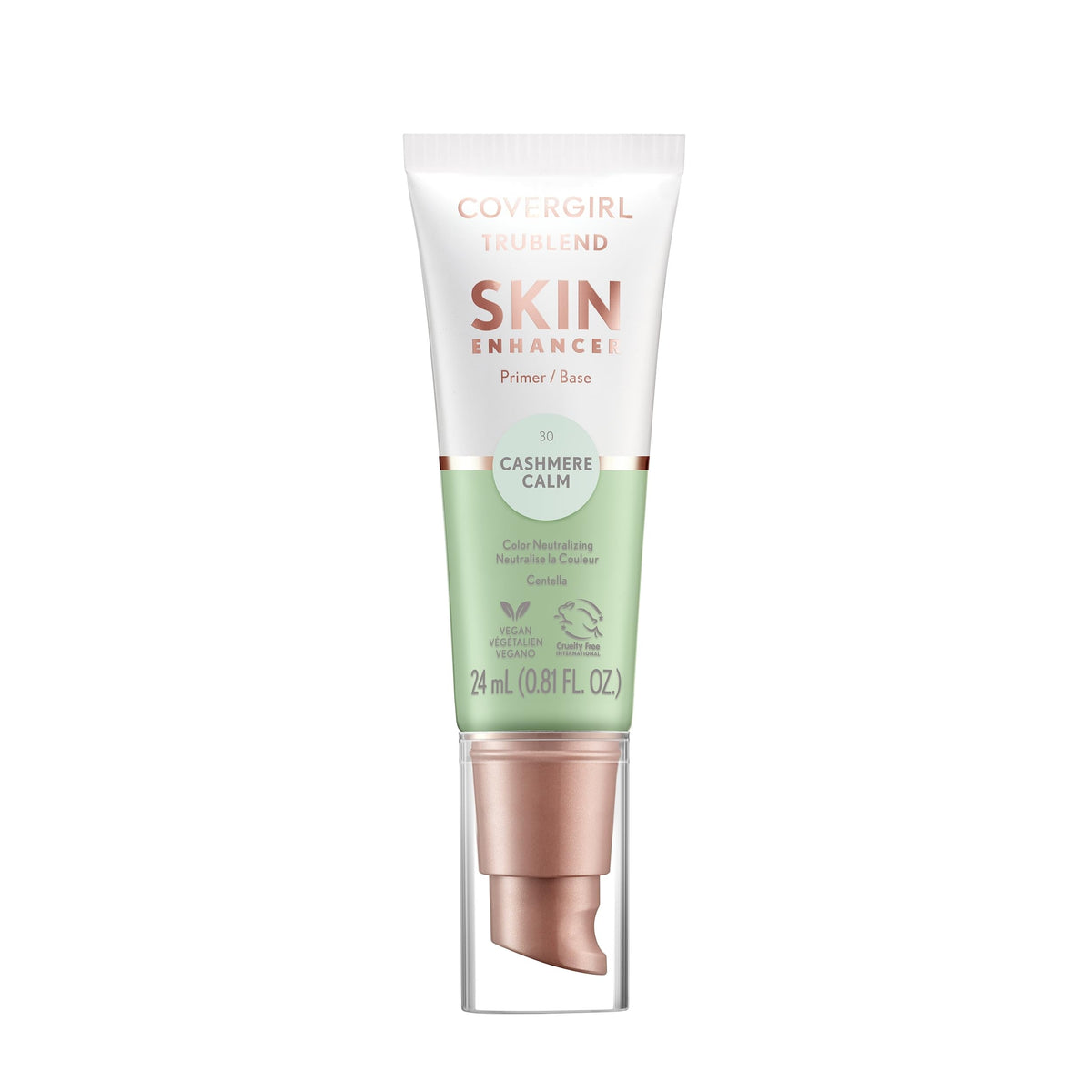 CoverGirl TruBlend Skin Enhancer Cashmere Calm en bote, hidratante suave para piel sensible.