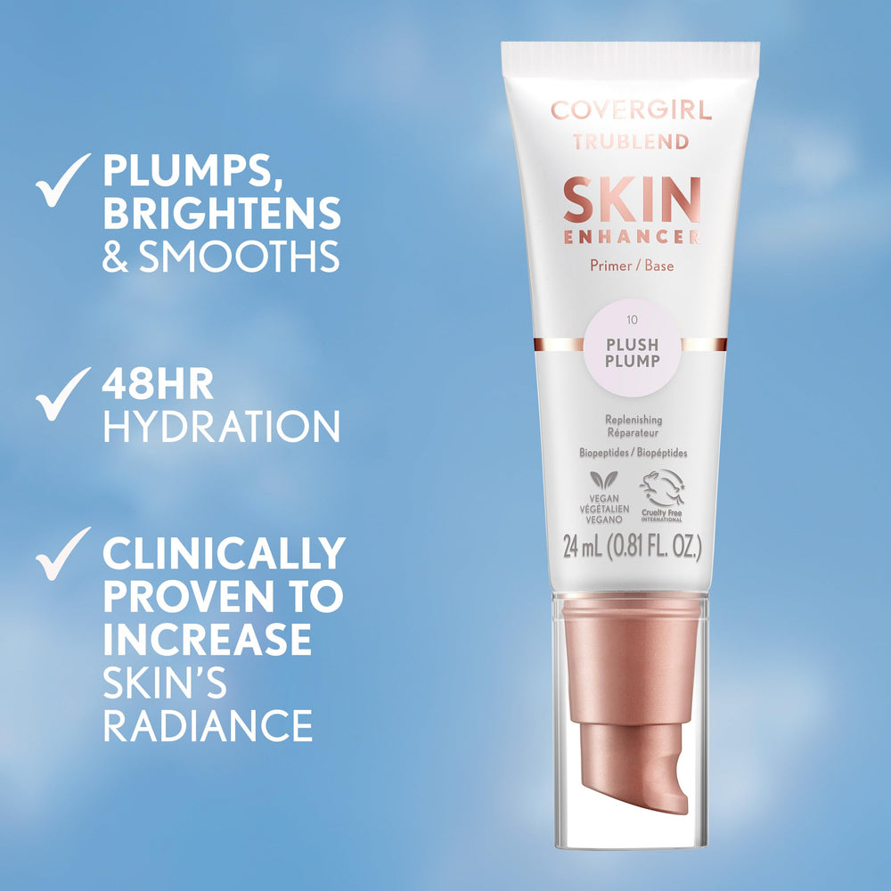 CoverGirl TruBlend Skin Enhancer hidratación que deja brillo natural.