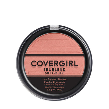 Rubor COVERGIRL Trublend So Flushed Coral Crush, aplicación cremosa para tono suave y fácil